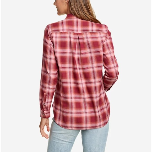 Eddie Bauer Twin Falls Vintage Rose Flannel Shirt Size Medium - Picture 2 of 9